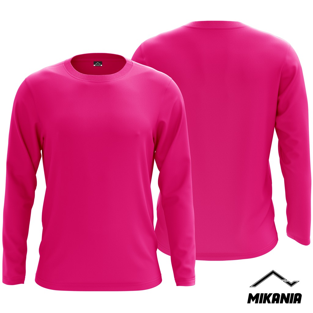 Pink Microfiber Plain Jersey Tshirt Long Sleeve Jersi Tshirt