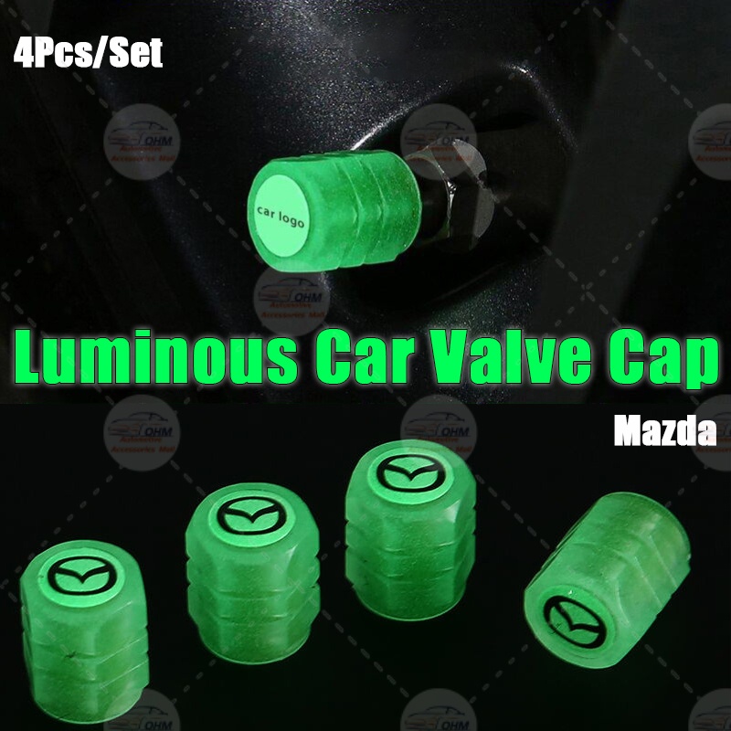 Mazda Luminous Car Tire Valve Caps Wheel Tyre Rim Stem Covers Dustproof