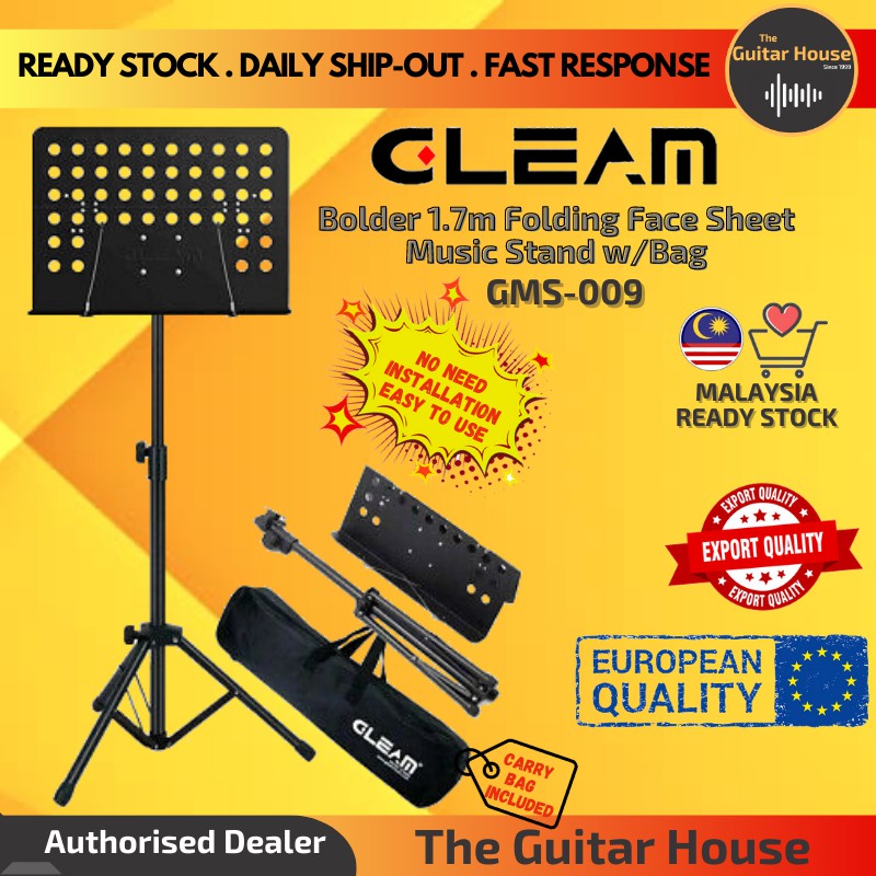 Gleam GMS009BK Bolder Folding Face Sheet Music Stand/Conductor Stand