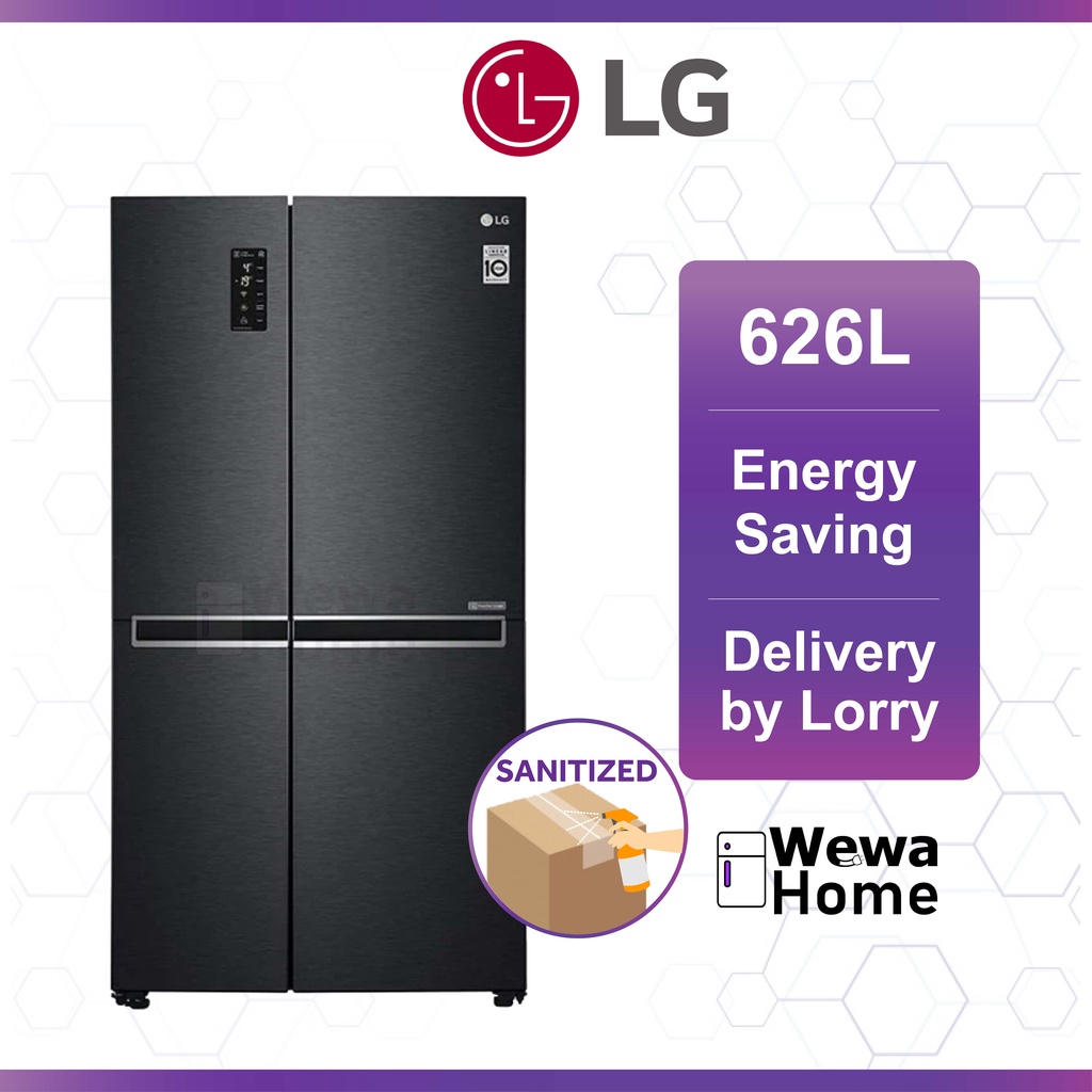 [Ready Stock] LG 626L Side by Side Refrigerator Inverter GCB247SQUV