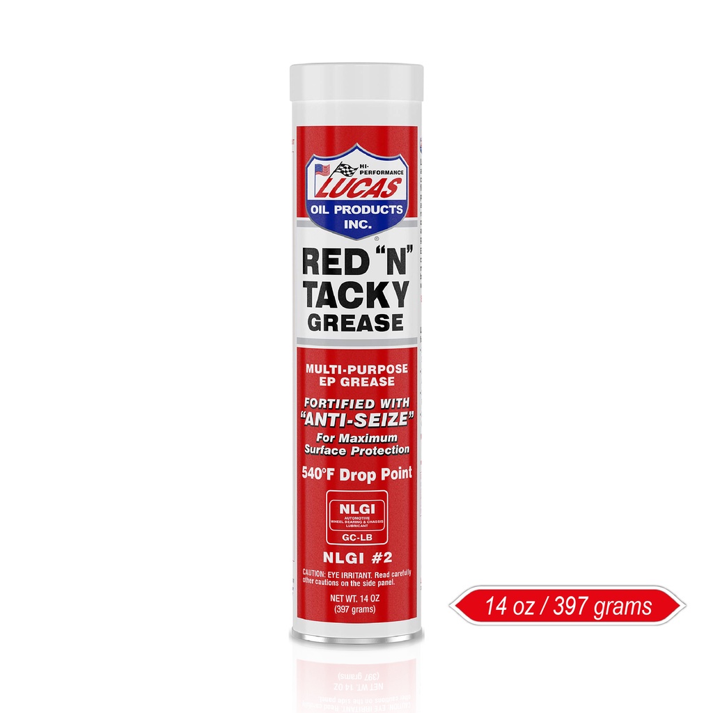 Lucas Oil Red "N" Tacky Grease 397g Cartridge 454g Tub Rust and