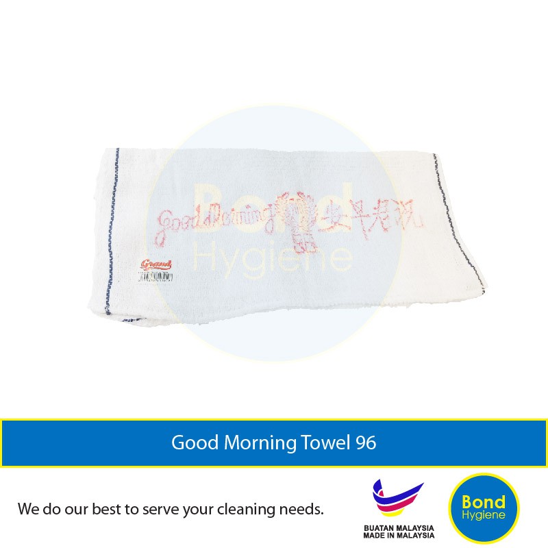 Good Morning Towel (96) / Grade A Tuala Selamat Pagi / white washcloth