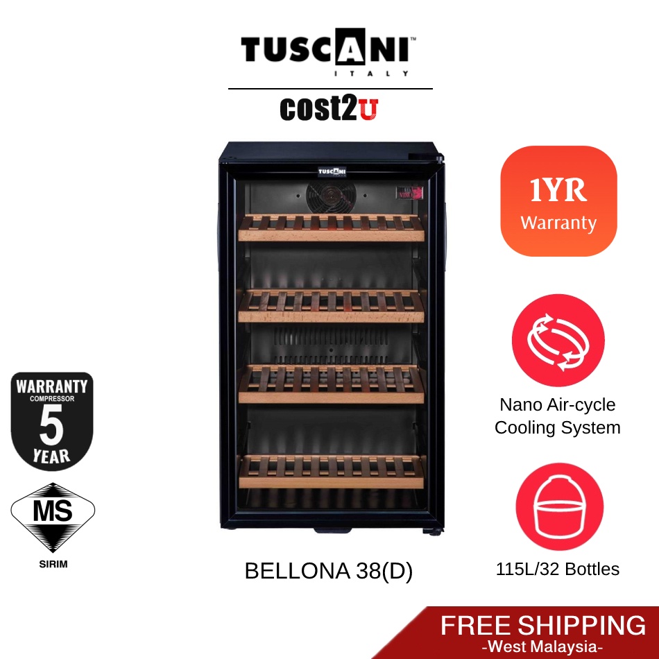[Free Shipping] Tuscani (115L/32 bottles) Bello Vino Series Wine Cellar