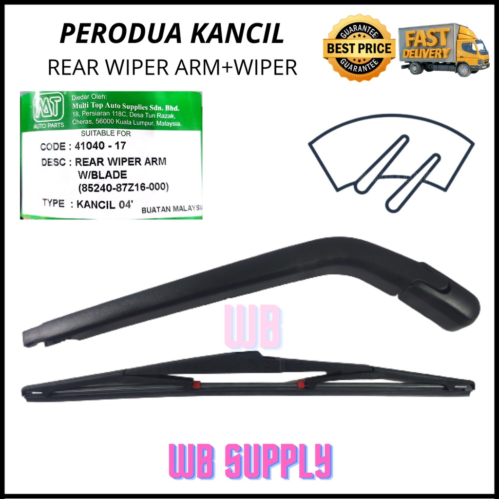 【Perodua】PERODUA KANCIL 660 850 Rear Wiper Arm + Wiper (OEM) Car Rear