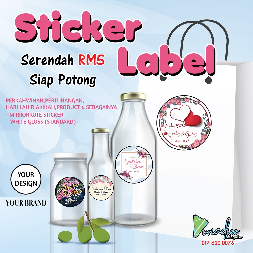 Sticker Label / Sticker Produk Terbaik siap potong (PRINT , CUT , EASY) Shopee Malaysia