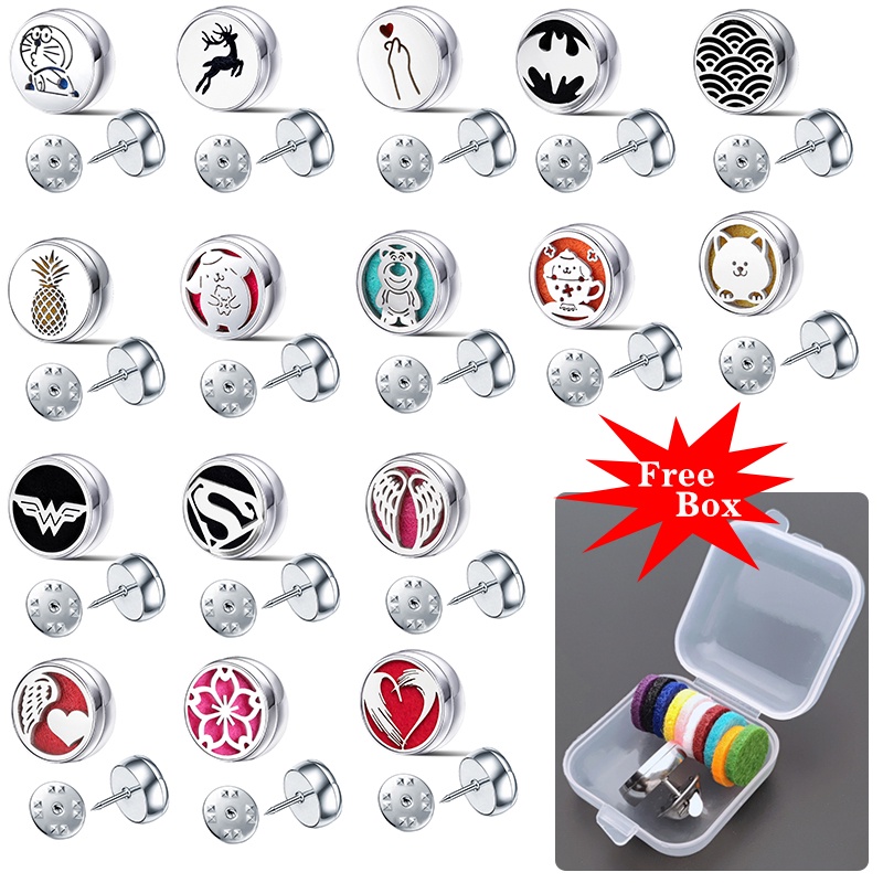 Free 1 Box 12mm Face Mask Essential Oil Clip Essential Oil Diffuser