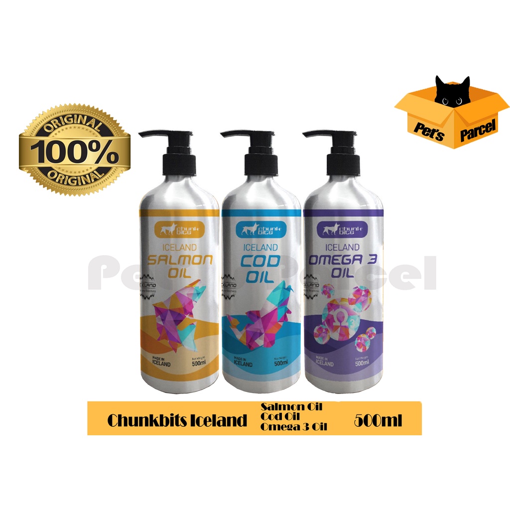 Chunkbits Iceland Salmon Oil / Cod Oil / Omega 3 Oil Supplement 500ml