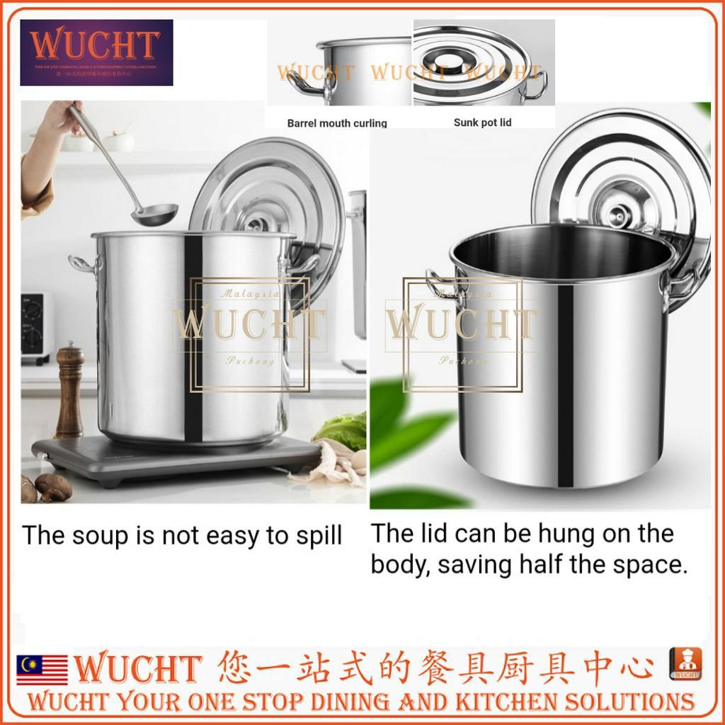 【WUCHT】Stainless Steel Stock Pot Stew 25cm 30cm 35cm, Simmering Soup