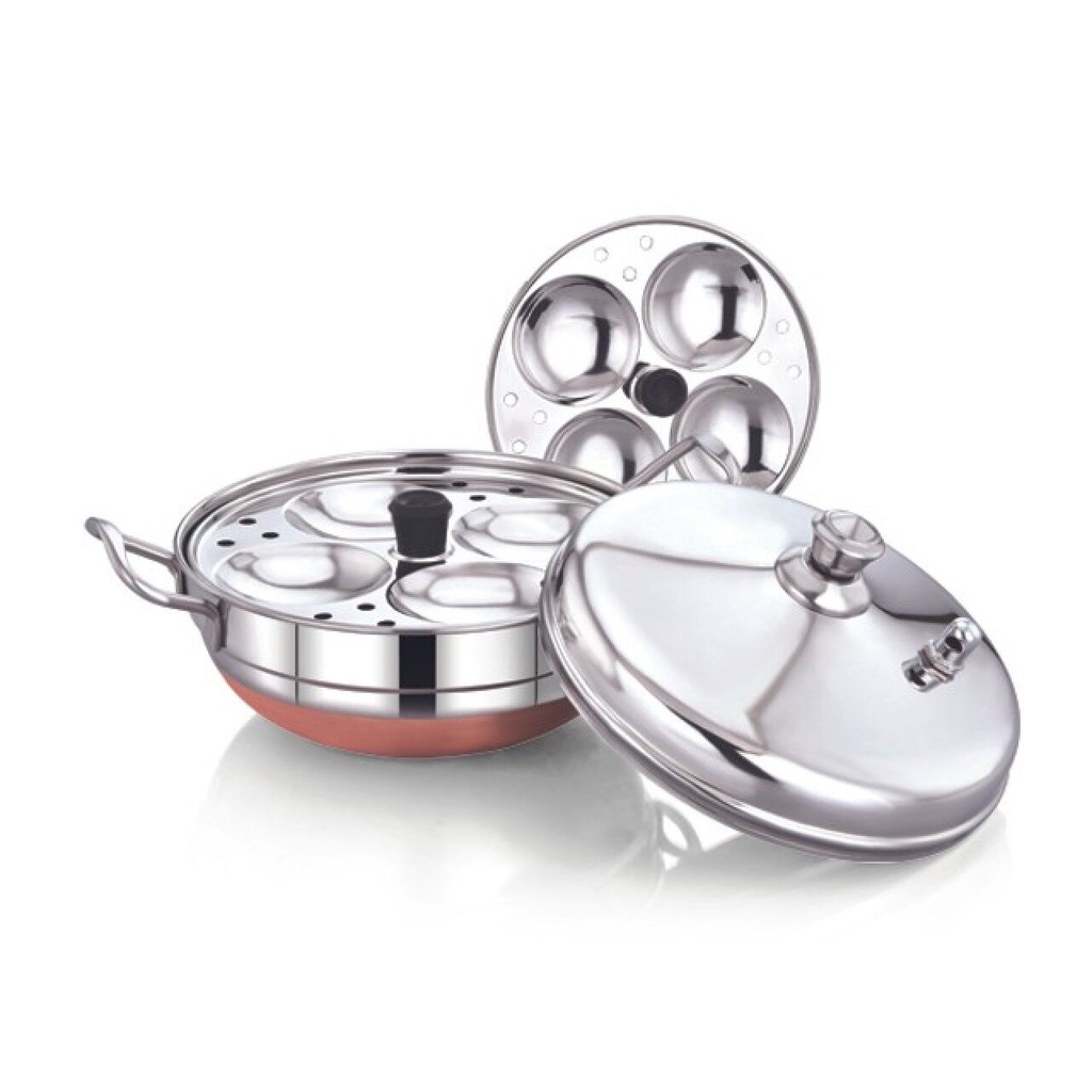 Diamond Stainless Multi Kadai With Idly Vessel Steamer (10Idly SMALL