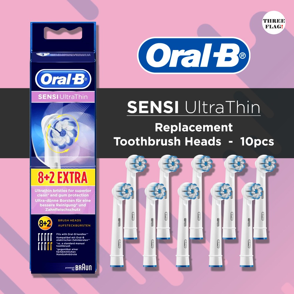OralB Sensi UltraThin EB60 Replacement Toothbrush Heads 10 Ct