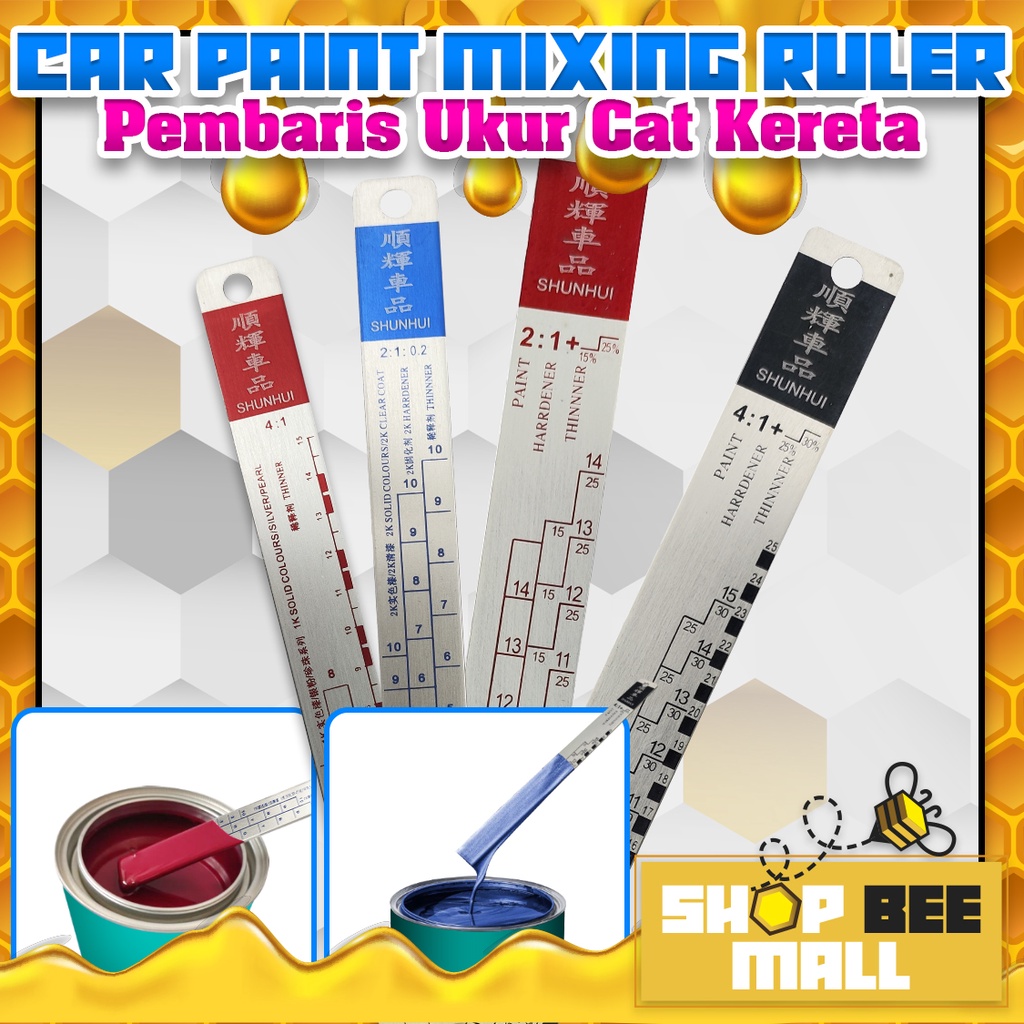 Car Paint Measuring Ruler 📏 Calibration Scale Mixing Stick Clearcoat