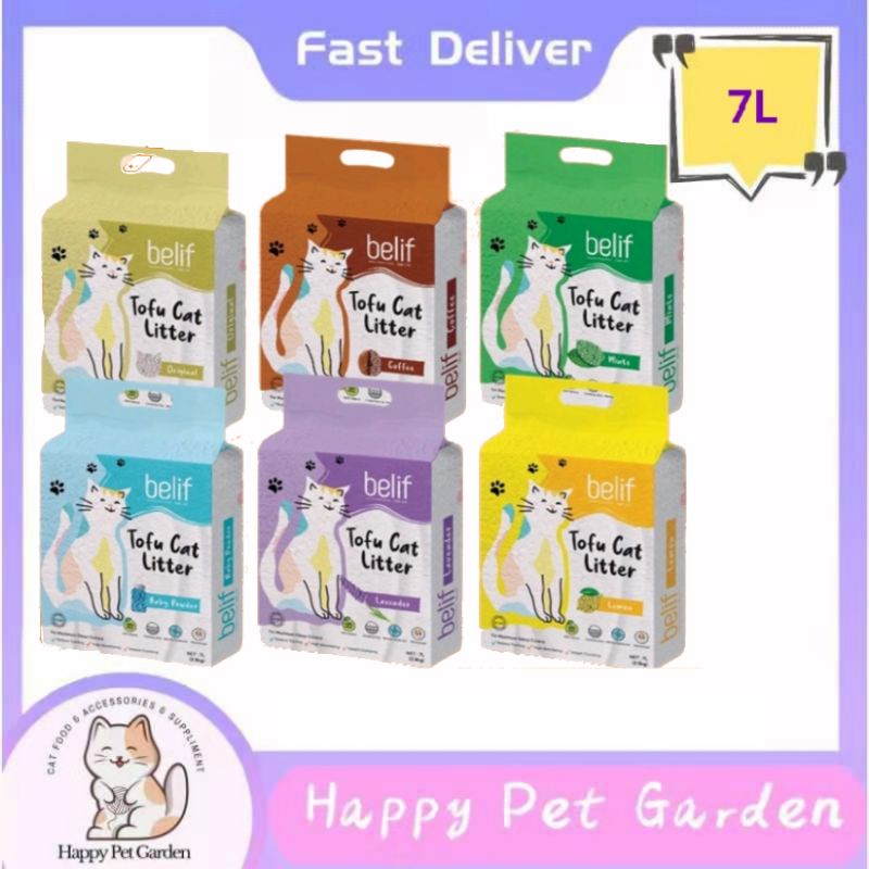 Belif Tofu Cat Litter 6L Pasir Tofu Belif 7L/Clumping Tofu Cat Litter