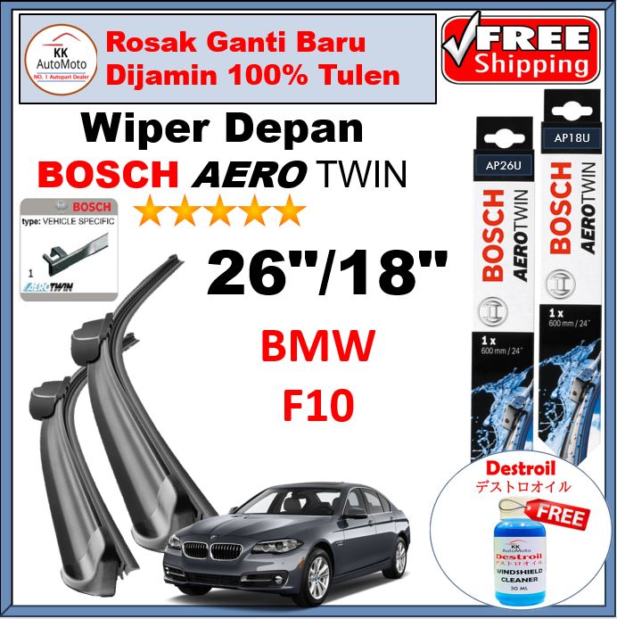 BOSCH AEROTWIN Plus BMW F10 Series 5 Wiper Blade AP26U + AP18U