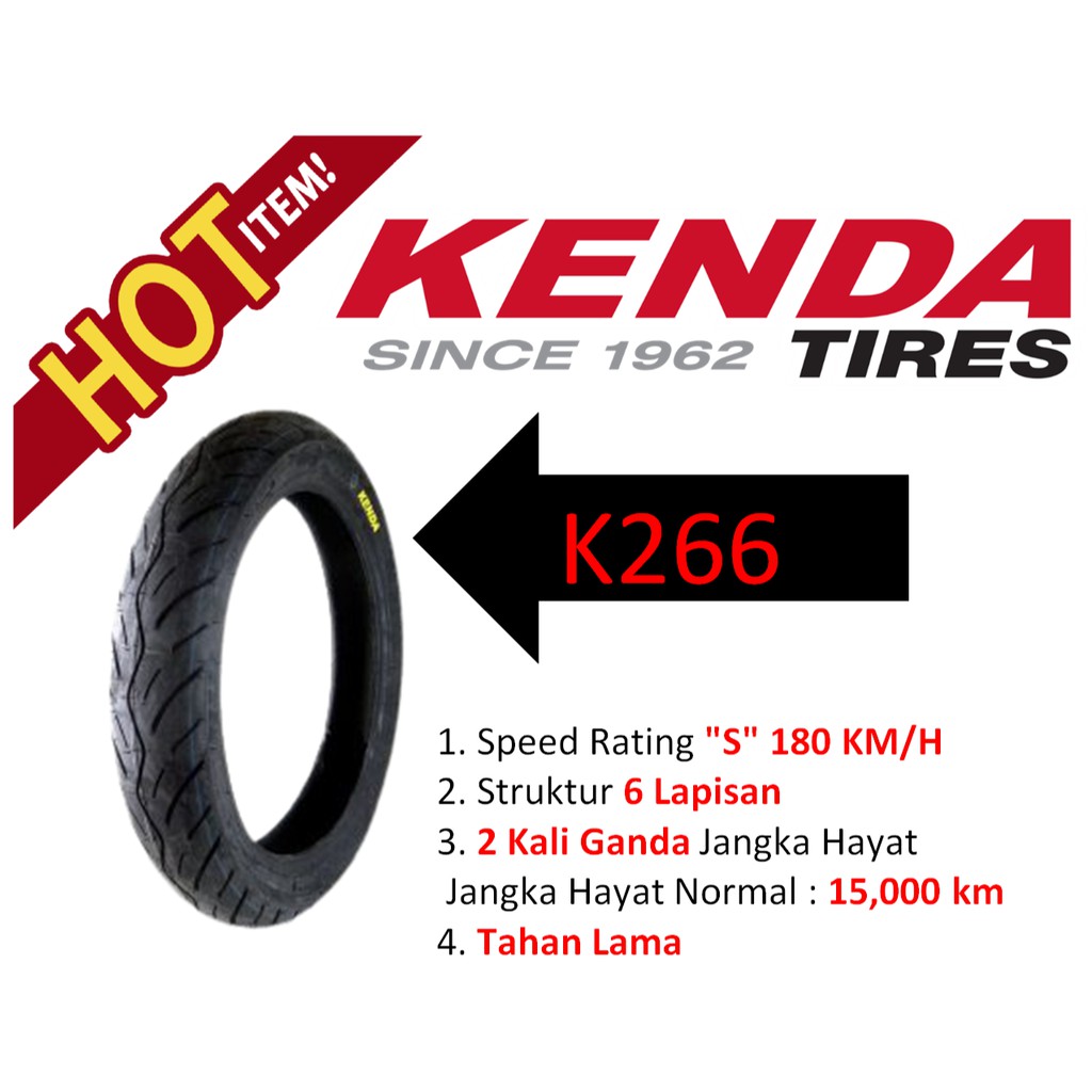 KENDA K266 Tubeless Tire 80/9017 70/9017 LONG LASTING TAHAN LASAK