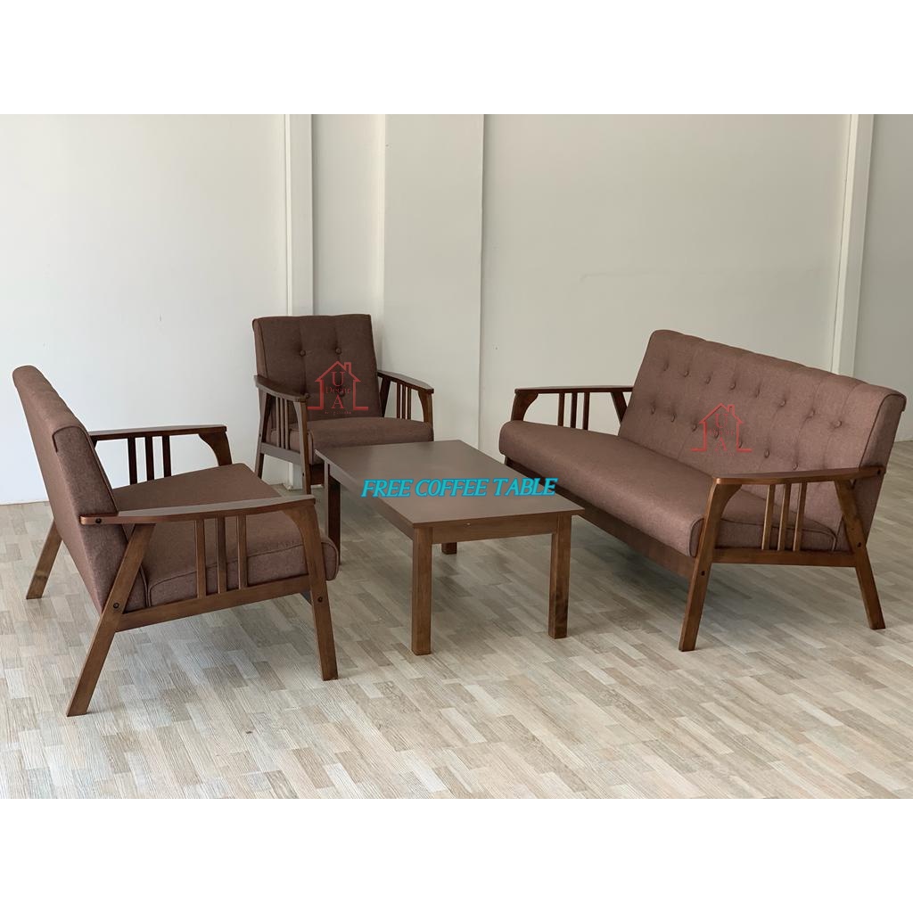 UA Value Buy Low back Sofa set 1+2+3 Seater with FREE Coffee Table