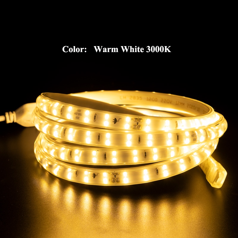 120LED/M SMD 2835 LED Strip Light AC 220V With Power Plug IP65 Waterproof Shopee Malaysia