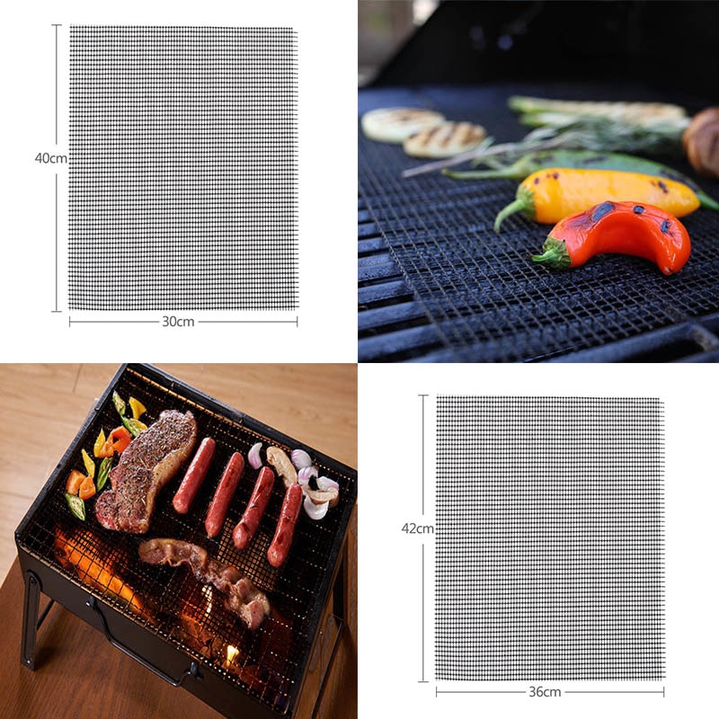 Non Stick Grilling Mats BBQ Mesh Square Barbecue Sheet 30*40cm Roaster
