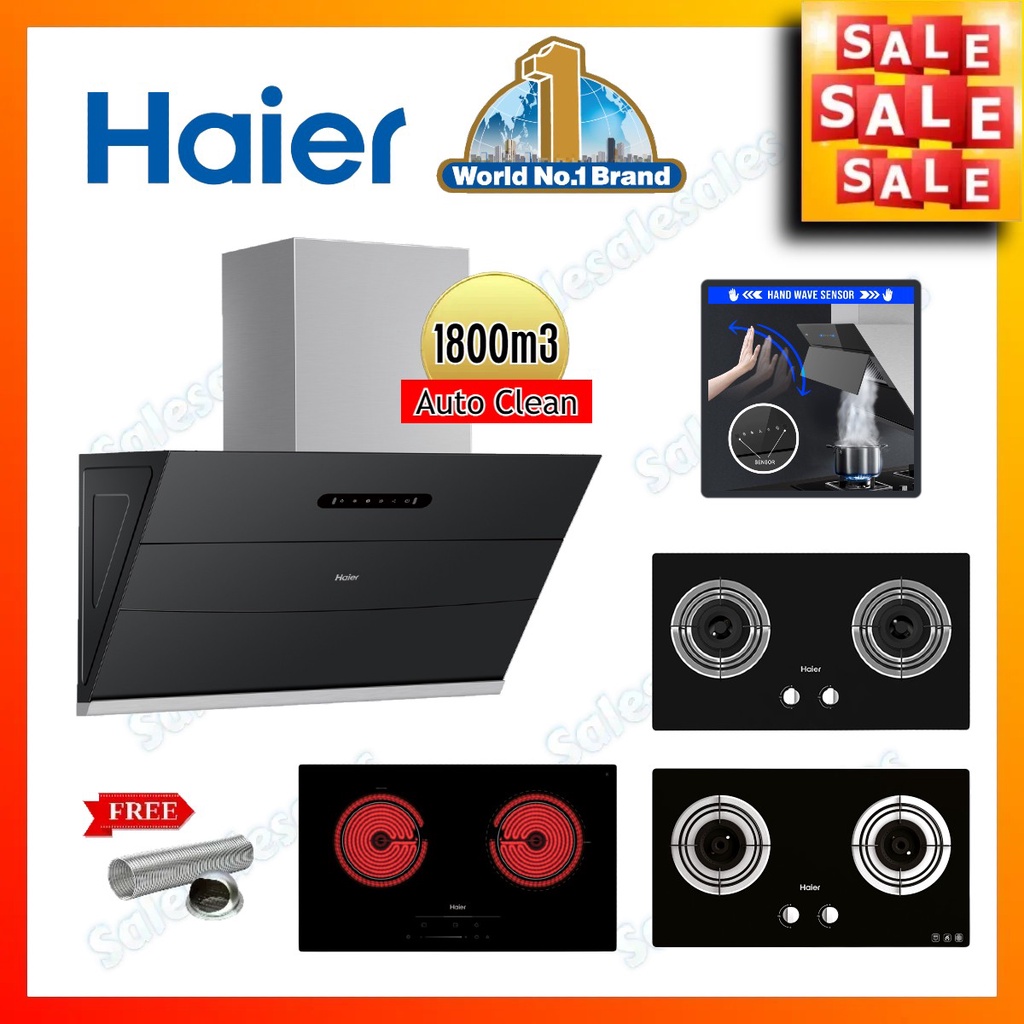 (MOTION CONTROL) HAIER 1800m3 HHS901GS Cooker Hood + COMBO Builtin