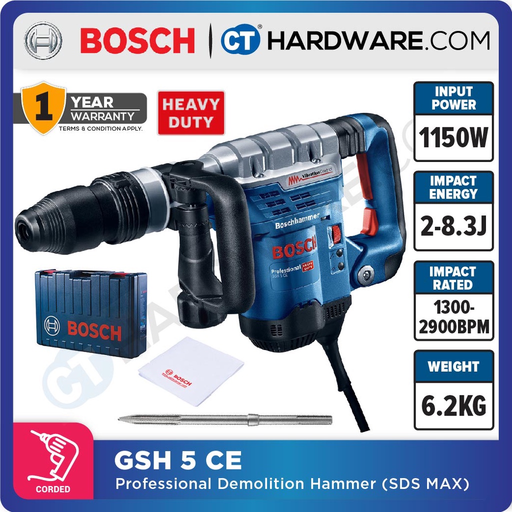 Bosch GSH 5 CE Professional Demolition Hammer With SDS-Max 1150W