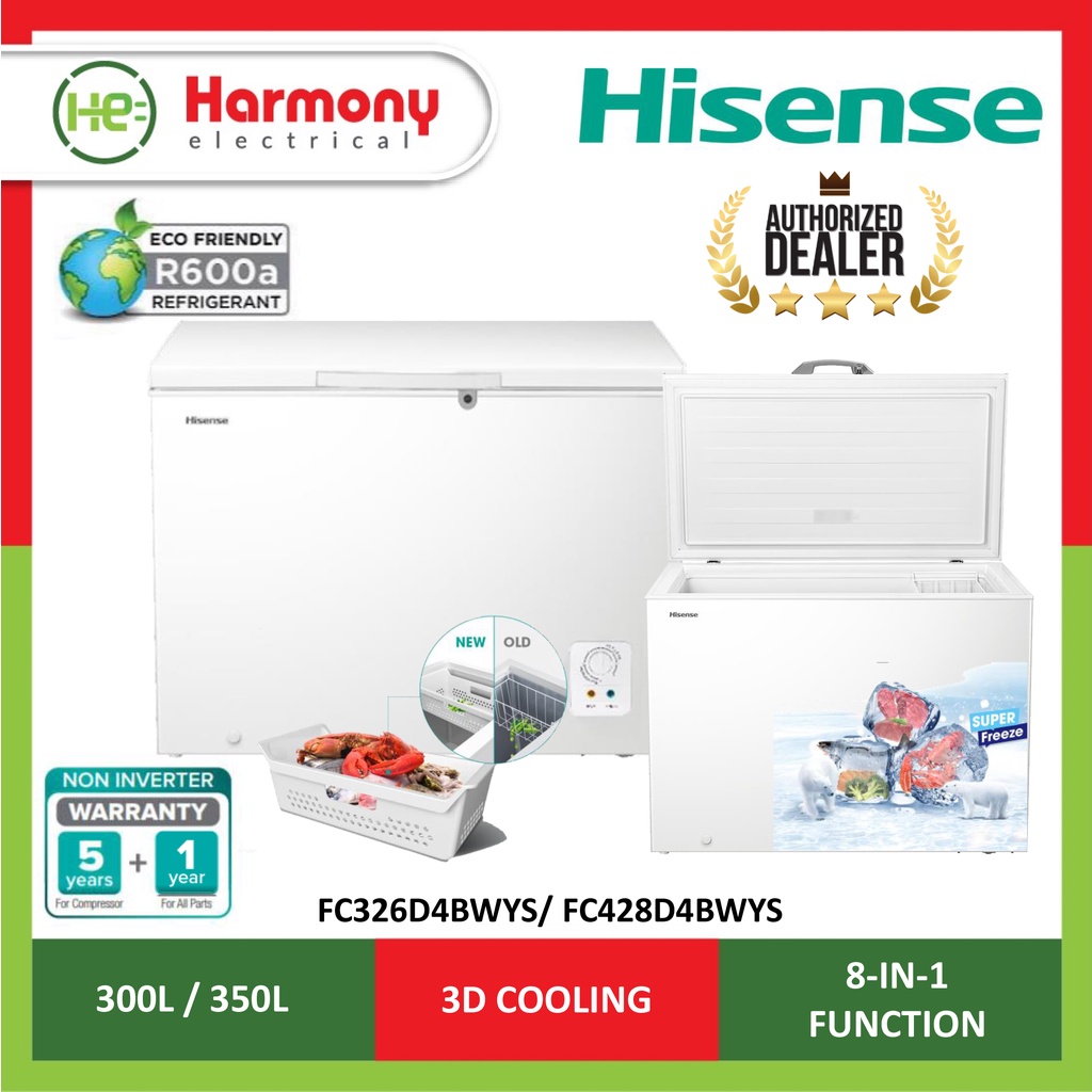 Ready Stock (FREE DELIVERY + INSTALL KL SELANGOR) HISENSE 300L Chest