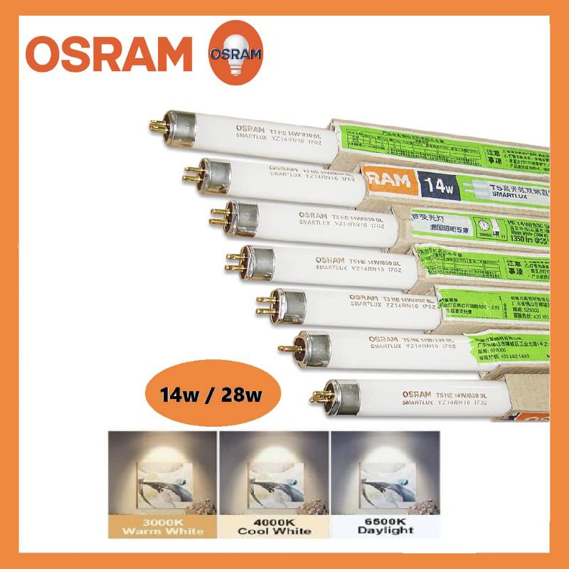 Osram T5 28w Tube Fluorescent Daylight Warmwhite Cool White Tube x 10 pcs Shopee Malaysia