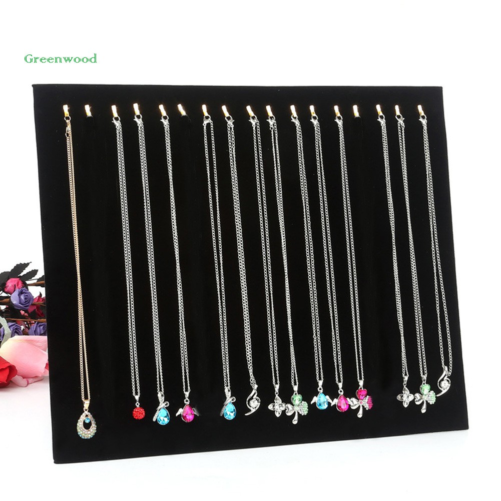 [Green] 17 Hooks Necklace Bracelet Hang Show Rack Chain Jewelry Display Holder Stand Shopee