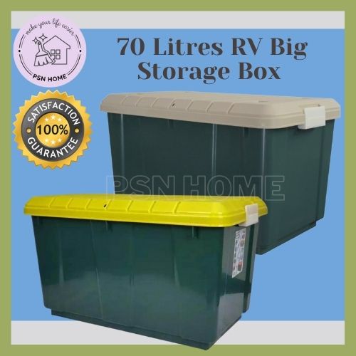 TOYOGO 70 Litres RV Big Storage Box with Wheels Tough Large Space