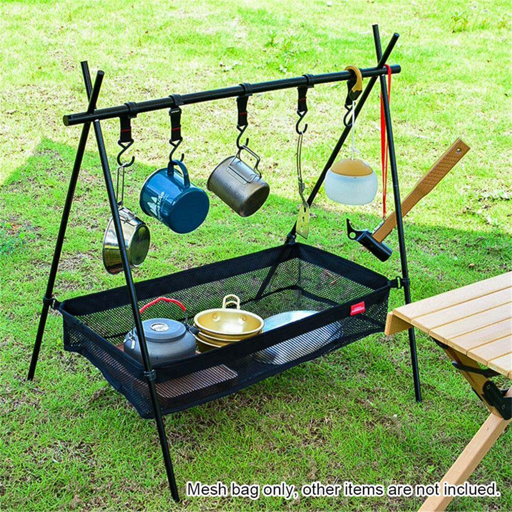 Picnic Under Table Storage Bag Desk Storage Box Tripod Mesh Basket