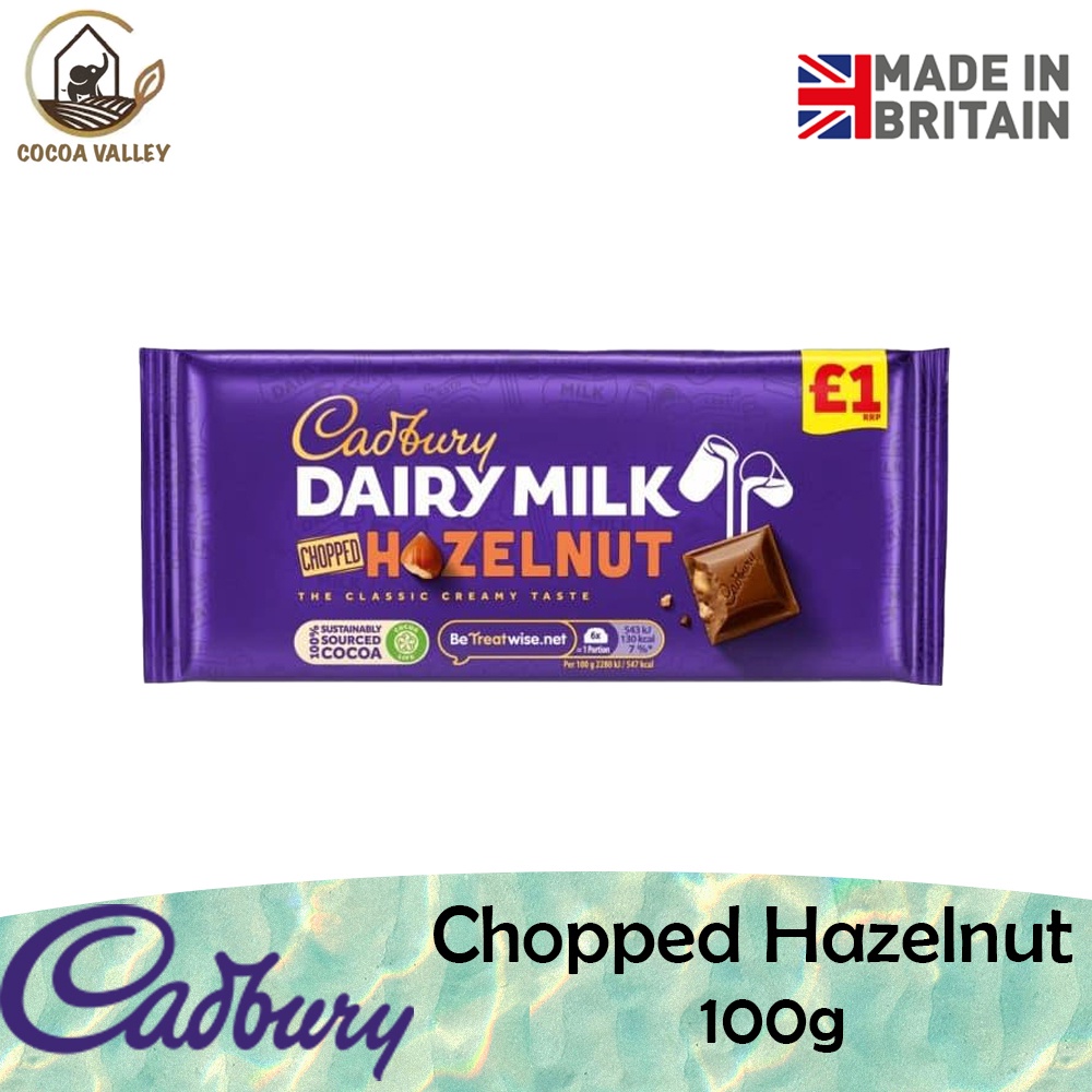 Cadbury Dairy Milk Chopped Hazelnut 95g (Made in UK) Shopee Malaysia