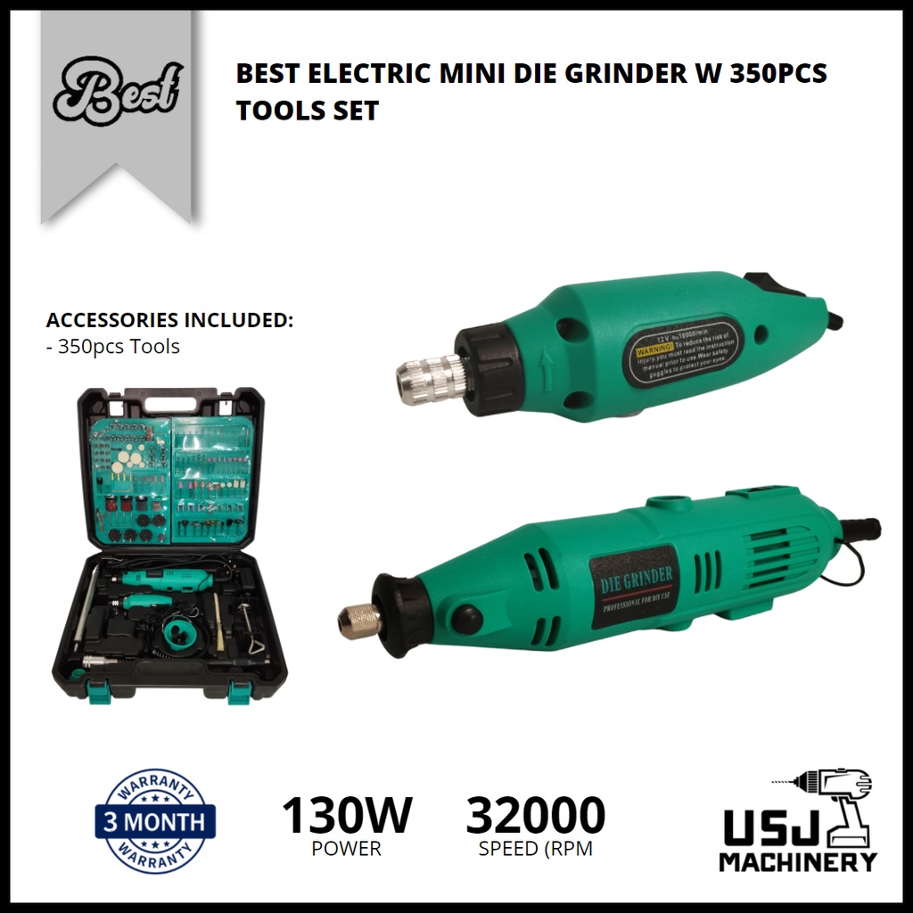 BEST Electric Mini Die Grinder w 350pcs Tools Set 3 Months Warranty