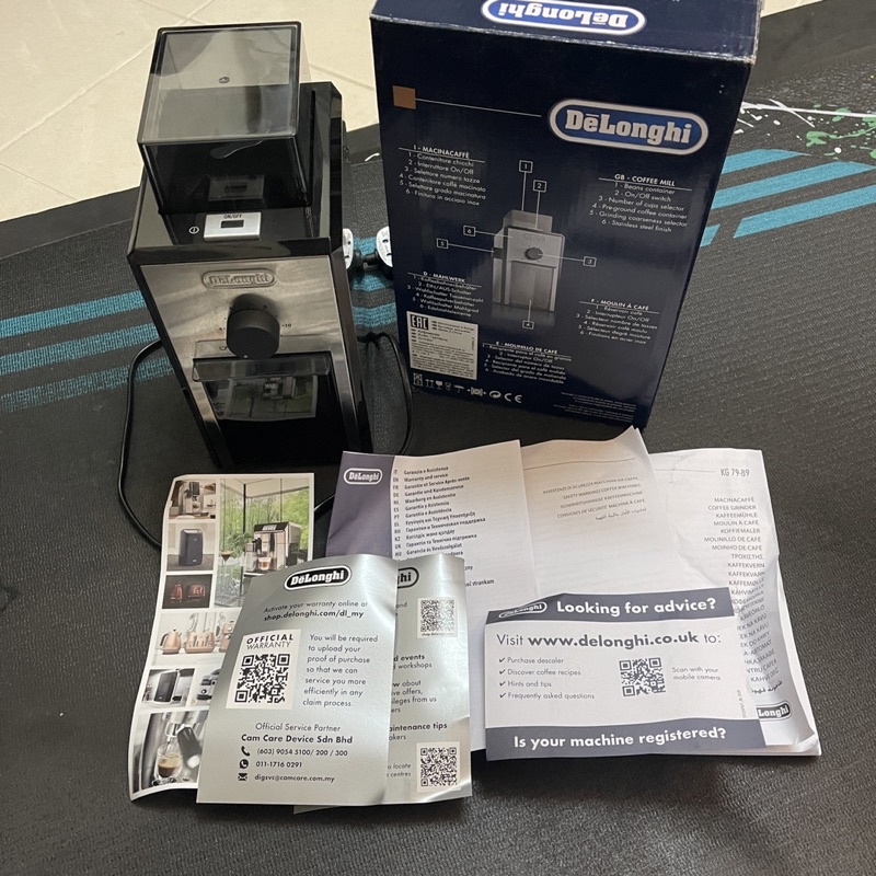 De'Longhi Coffee Bean Grinders KG 89 (Purchased Date 8/3/2022) Shopee Malaysia