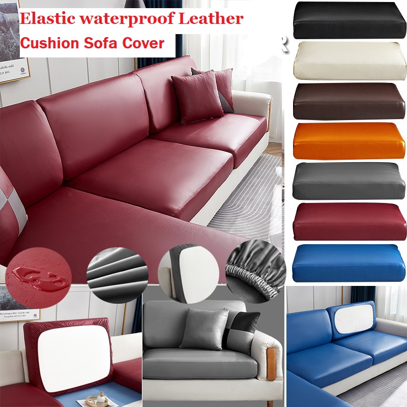 Elastic PU Leather Sofa Seat Cushion Cover Sectional Patchwork Sofa