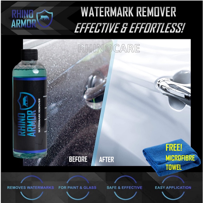 RHINO ARMOR WATERMARK REMOVER 300ML Car Glass Cleaner Stain Mark