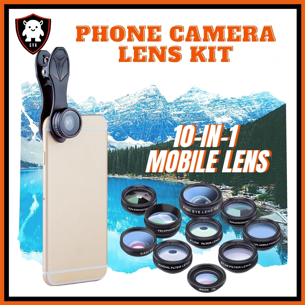 MOBILE 10IN1 PHONE LENS KIT Phone Camera Universal Wide Angle Fisheye