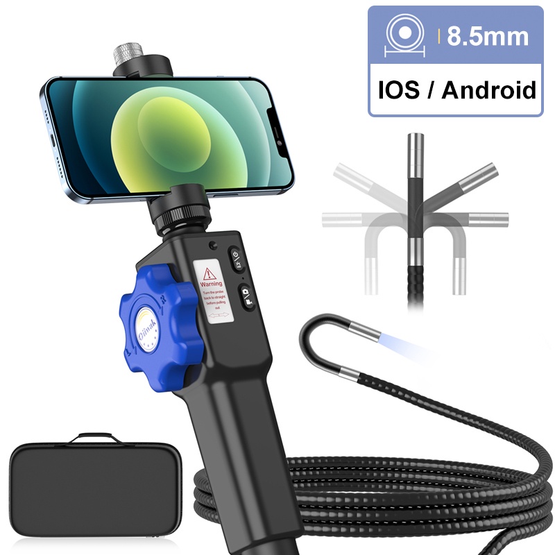 Oiiwak Car Endoscope Camera 180 Degree Steering Industrial Endoscope