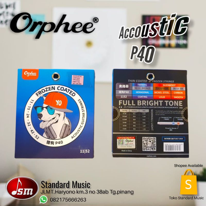 P40 Acoustic Orphee Guitar String (Frozen Coated) Shopee Malaysia
