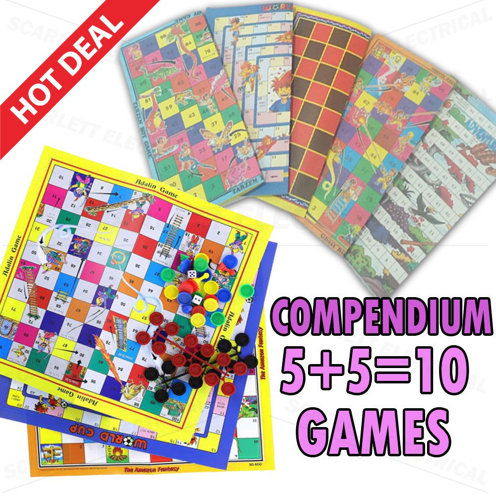 Combo Classic Board Game Compendium 10 In 1 Game Set For Family Board