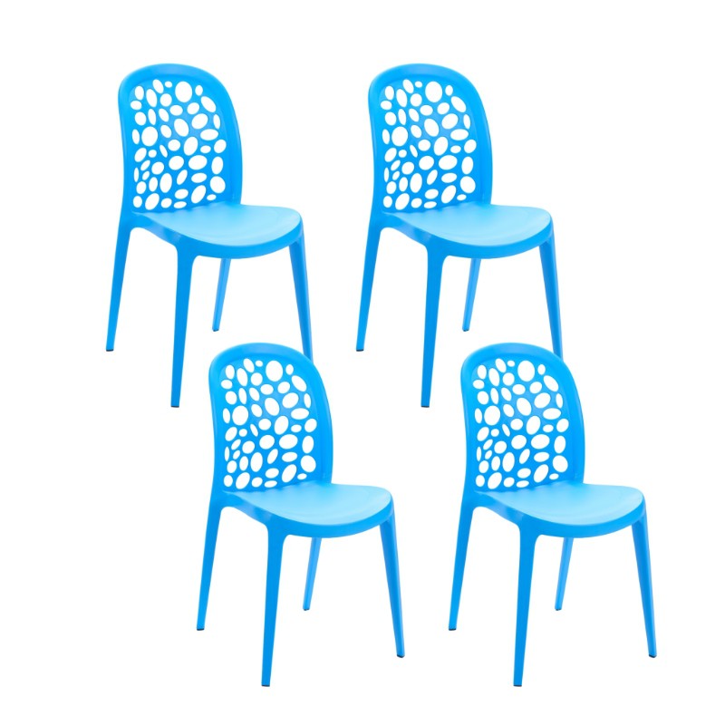 Ms.Me 4pcs Stackable Modern Plastic Chair Colorful Classy Indoor