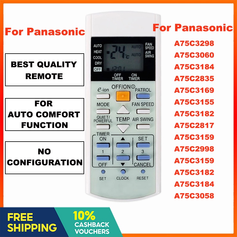 For Panasonic Aircon Remote Control (Patrol Function) Panasonic Remote
