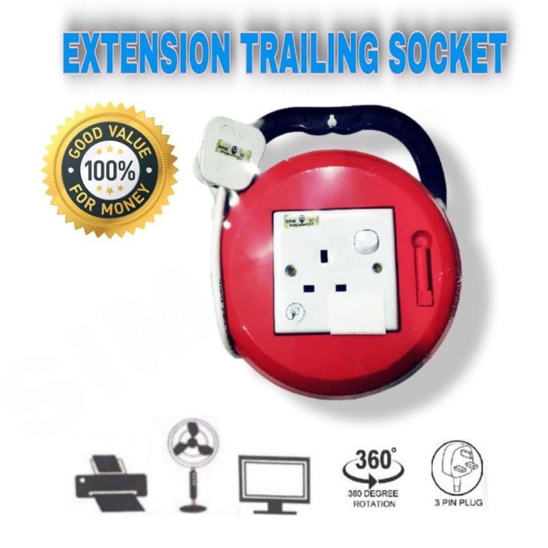 SIRIM 30FT APPROVED Round Extension Wire Box Trailing Adapter/Extension Tarik Bulat Shopee