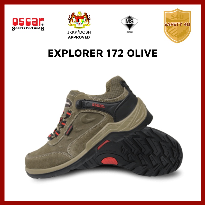 OSCAR Safety Footwear EXPLORER 172 OLIVE Shopee Malaysia
