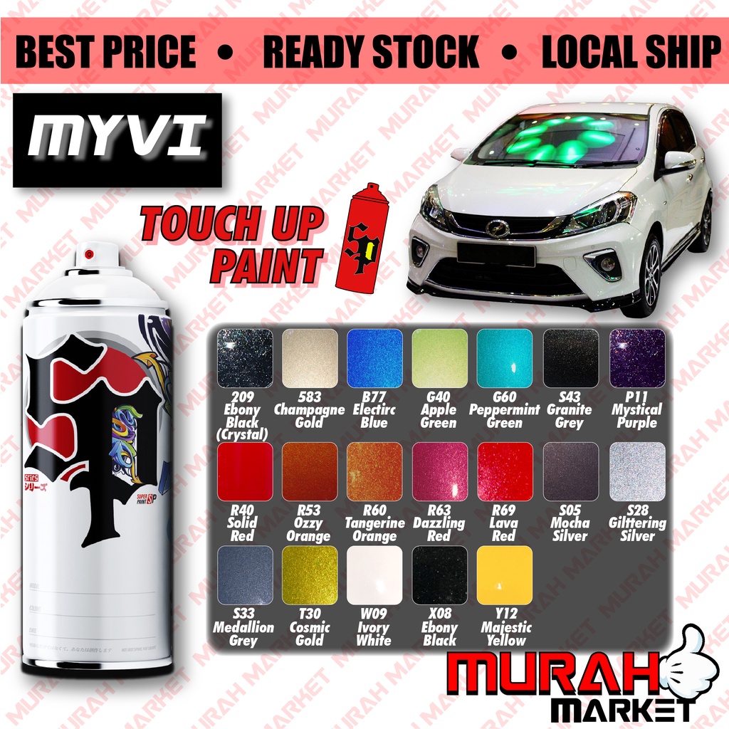 [ PERODUA Myvi Touch Up Paint Original Colors ] SUPERPAINT DIY Aerosol