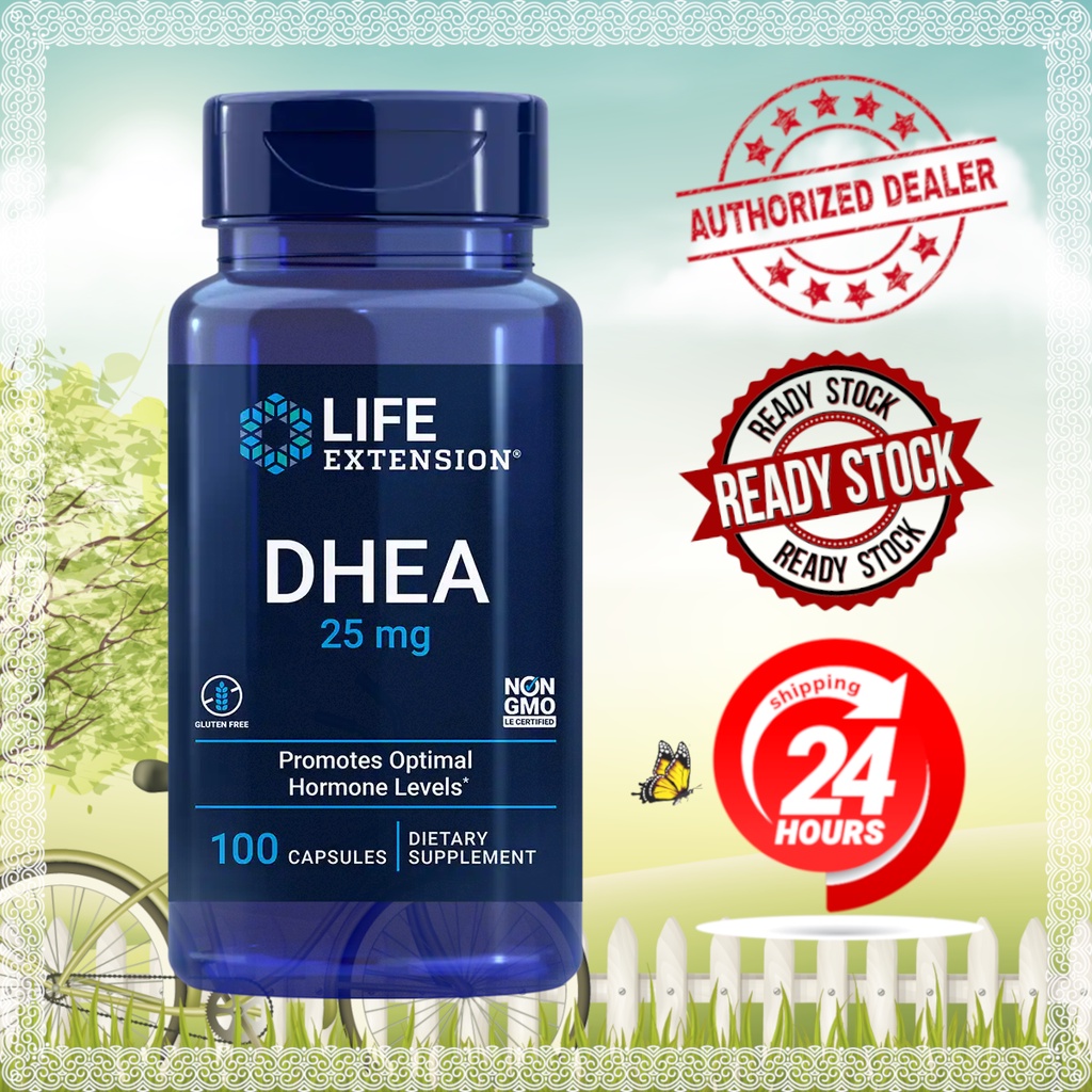 DHEA 25 mg, 100 capsules ️‍🔥 👍👍👍👍👍💙 Life Extension 💙 Shopee Malaysia