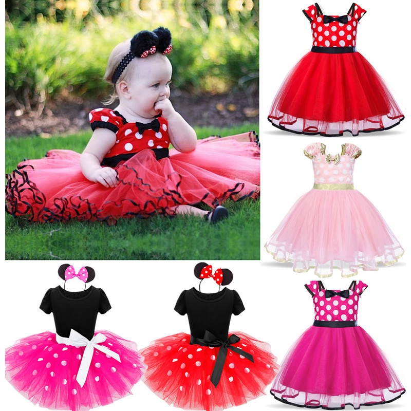 Baby Girl Mickey Mouse Costume Princess Cosplay Dress Up Party Dot