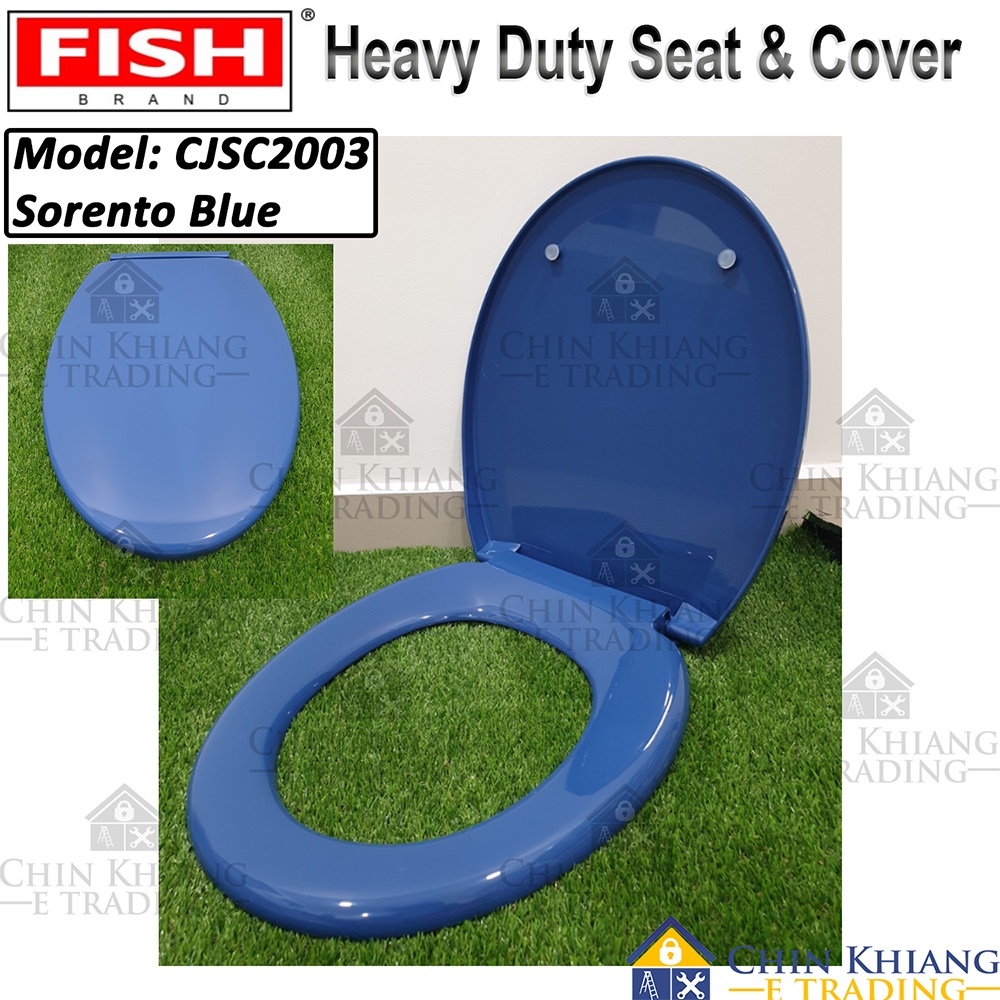 FISH Toilet Seat Cover Extra Thick Heavy Duty White / Ivory / Light