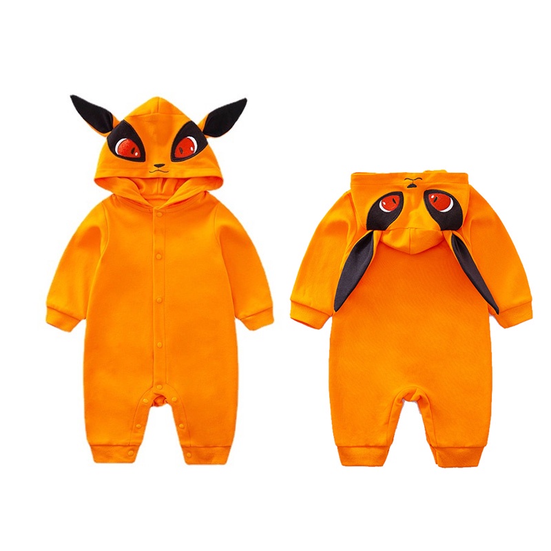 Anime Naruto Baby Romper bodysuit Kurama kyuubi Long Sleeve Jumpsuit