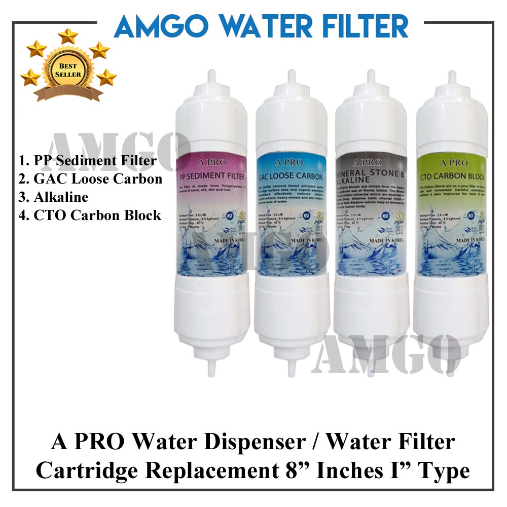 AMGO A Pro Water Filter 8"- 4 Stage K Pro K-Pro Ipro Filter