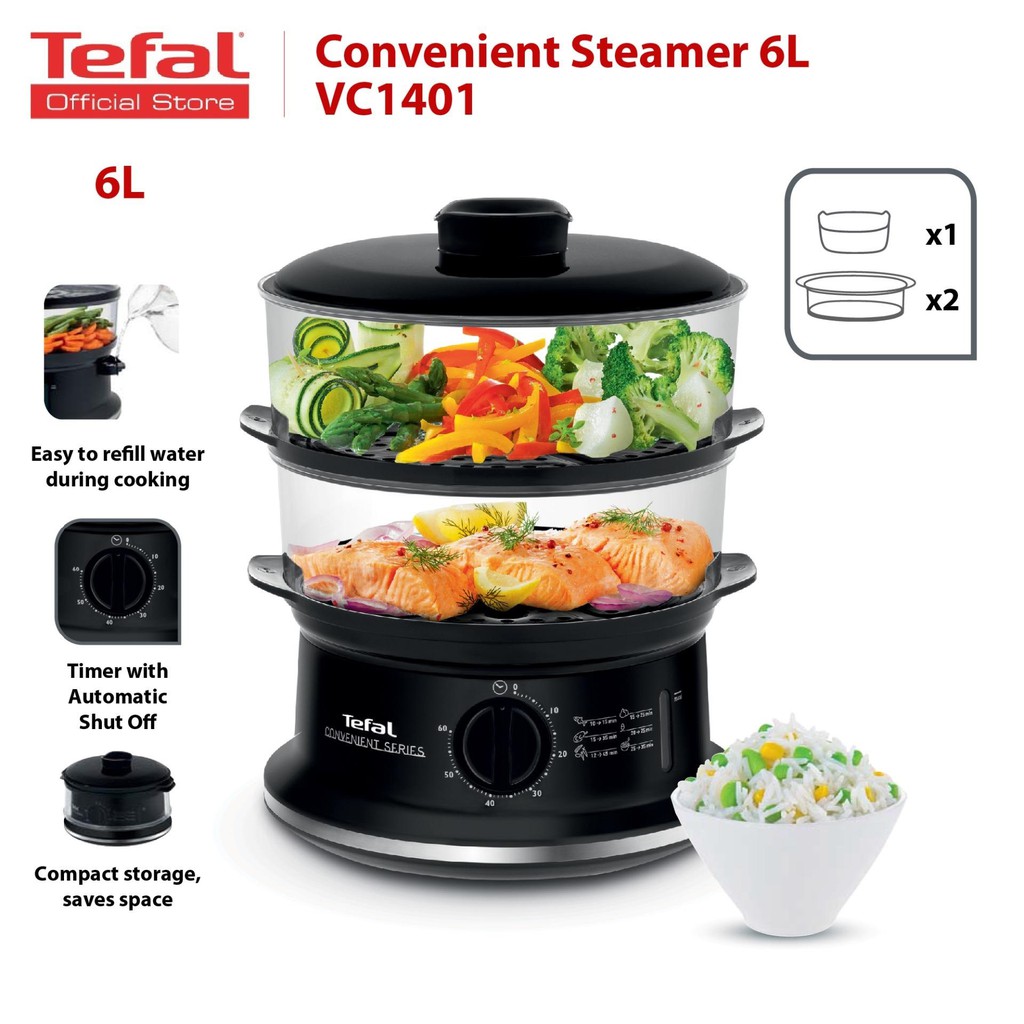 Tefal Food Steamer VC140165 / NEW MODEL VC1398 Shopee Malaysia