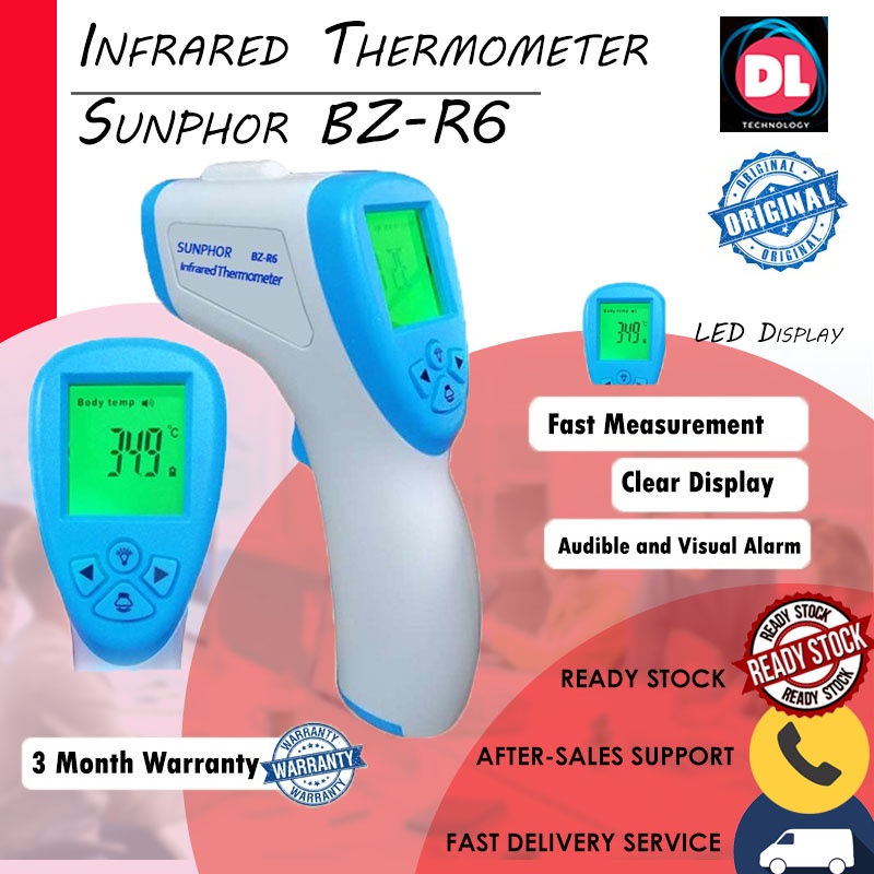 SUNPHOR Infrared Thermometer BZR6 Non Contact Thermometer Gun Temperature Penembak Suhu