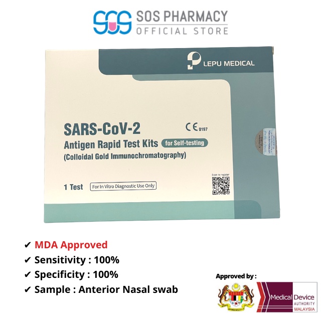 Lepu Medical Covid19 RTK Test Kit (Nasal Swab) 1 SET Approved by KKM
